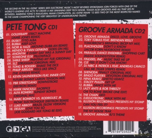 Pete Tong&Groove Armad: All Gone Miami 12 (digipack) [2CD]