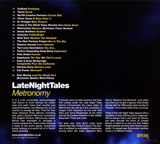 Late Night Tales: Metronomy [CD]