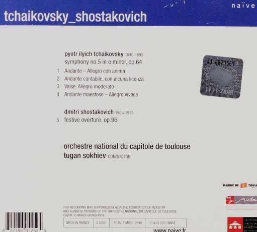 Tugan Sokhiev: Tchaikovsky, Shostakovich [CD]