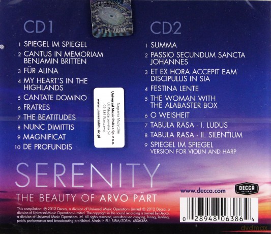 Serenity:The Beauty Of Arvo Part [2CD]
