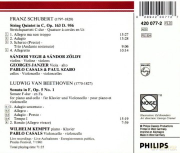 Casals,Pablo/+: Schub/Beet:Str-Qui [CD]