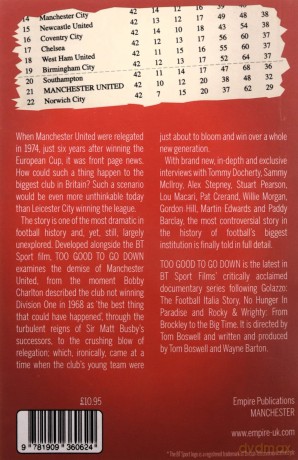 Too Good To Go Down: The Inside Story of Manchester United's Relegation - Wayne Barton [KSIĄŻKA]