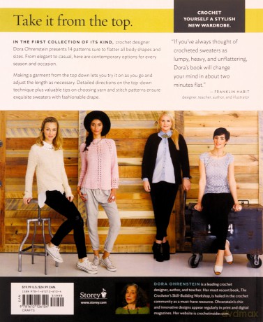 Top-Down Crochet Sweaters: Fabulous Patterns With Perfect Fit - Dora Ohrenstein [KSIĄŻKA]