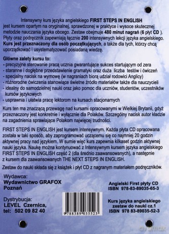 First Steps In English. (Część 1) Intensywny Kurs Języka Angielskiego Dla Początkujących  - Henryk Krzyżanowski [KSIĄŻKA]+[6CD]+[CD-MP3]