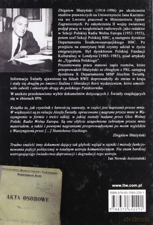 Mówi Józef Światło. Za kulisami bezpieki i partii - Zbigniew Błażyński [KSIĄŻKA]