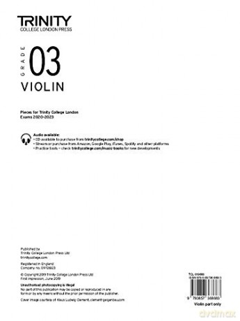 Trinity College London Violin Exam Pieces 2020-2023: Grade 3 (Part Only) - Trinity College London [KSIĄŻKA]