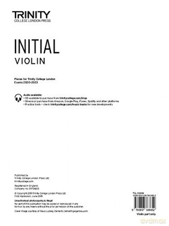 Trinity College London Violin Exam Pieces 2020-2023: Initial Grade (Part Only) - Trinity College London [KSIĄŻKA]