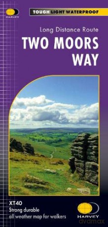 Two Moors Way: Trail map - Harvey Maps [KSIĄŻKA]