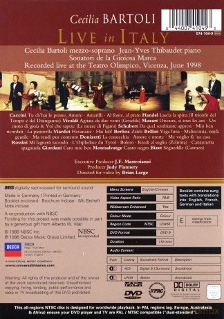 Cecilia Bartoli: Live In Italy [DVD]