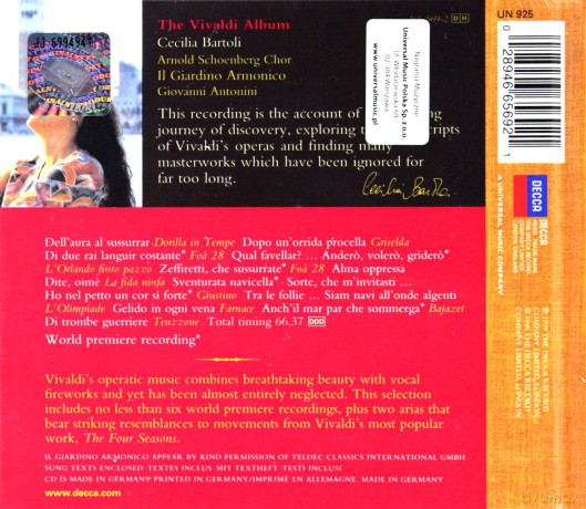 Cecilia Bartoli: The Vivaldi Album (digibook) [CD]
