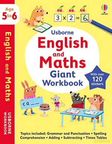 Usborne English and Maths Giant Workbook 5-6 (Usborne Workbooks) - Holly Bathie [KSIĄŻKA]
