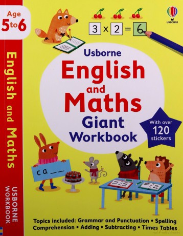 Usborne English and Maths Giant Workbook 5-6 (Usborne Workbooks) - Holly Bathie [KSIĄŻKA]