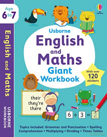 Usborne English and Maths Giant Workbook 6-7 (Usborne Workbooks) - Holly Bathie [KSIĄŻKA]