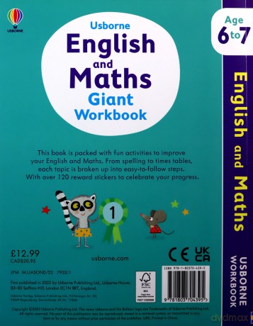 Usborne English and Maths Giant Workbook 6-7 (Usborne Workbooks) - Holly Bathie [KSIĄŻKA]