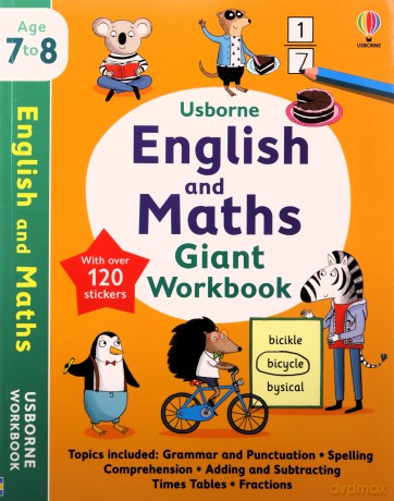 Usborne English and Maths Giant Workbook 7-8 (Usborne Workbooks) - Holly Bathie [KSIĄŻKA]