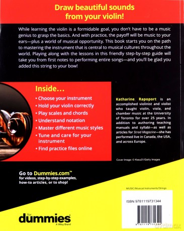 Violin For Dummies: Book + Online Video and Audio Instruction - Katharine Rapoport [KSIĄŻKA]