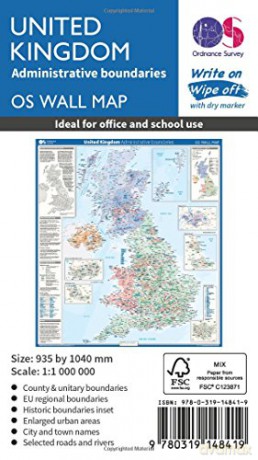 Wall United Kingdom Administration (OS Wall Map) - Ordnance Survey [KSIĄŻKA]