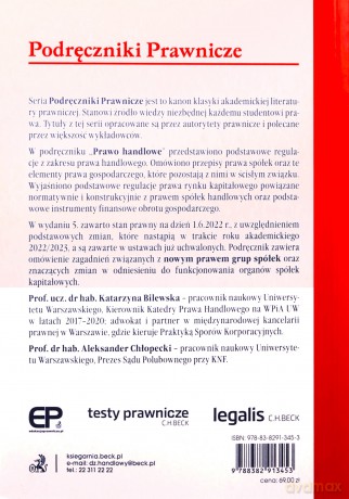 Prawo handlowe wyd.5/2022 - Katarzyna Bilewska, Aleksander Chłopecki [KSIĄŻKA]