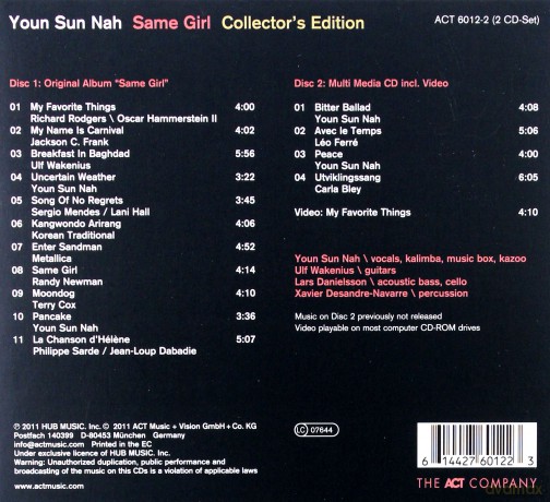 Youn Sun Nah: Same Girl (Collector's Edition) [CD] 