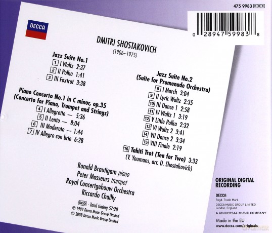 Chailly, Royal Concert.Orch.: Shostakovich:The Jazz Album [CD]