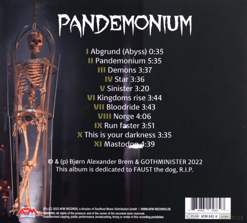 Gothminister: Pandemonium  [CD]
