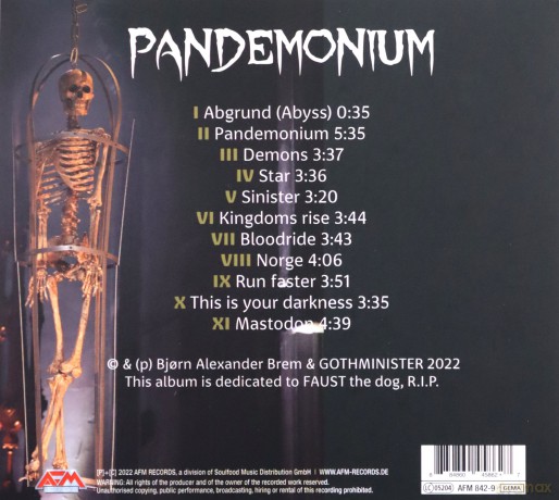 Gothminister: Pandemonium  [CD]