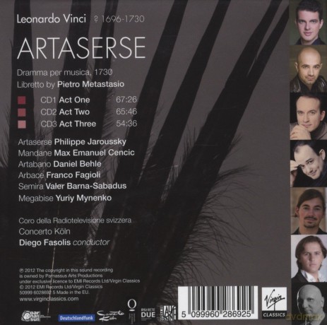Diego Fasolis/Philippe Jaroussky/Max Emanuel Cencic: Vinci L'aetaserse - Limited [3CD]