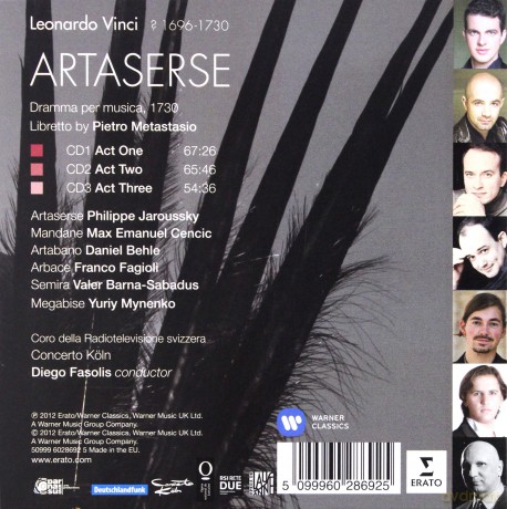 Diego Fasolis/Philippe Jaroussky/Max Emanuel Cencic: Vinci L'aetaserse - Limited [3CD]