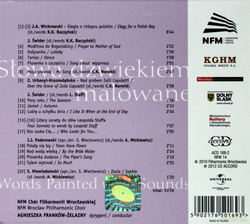 Chór Filharmonii Wrocławskiej: Słowa Dźwiękiem Malowane (digipack) [CD]