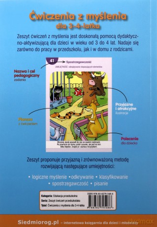 Ćwiczenia z myślenia dla 3-4-latka - Tamara Michałowska [KSIĄŻKA]