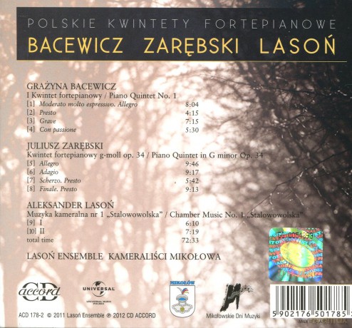 Lason Ensemble: Polish Piano Quintets (digipack) [CD]