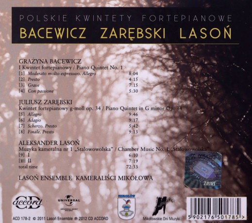 Lason Ensemble: Polish Piano Quintets (digipack) [CD]