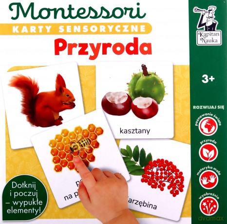Karty sensoryczne Montessori Przyroda Kapitan Nauka - Katarzyna Dołhun [GRA]