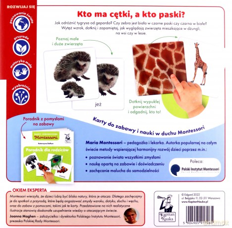 Karty sensoryczne Montessori Zwierzęta Kapitan Nauka - Katarzyna Dołhun [GRA]