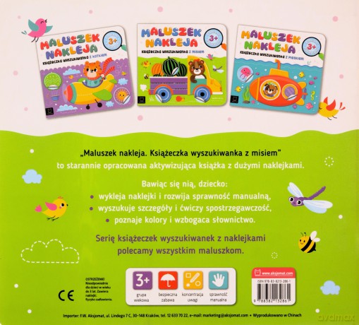 Książeczka wyszukiwanka z misiem 3+. Maluszek nakleja - Agnieszka Bator [KSIĄŻKA]