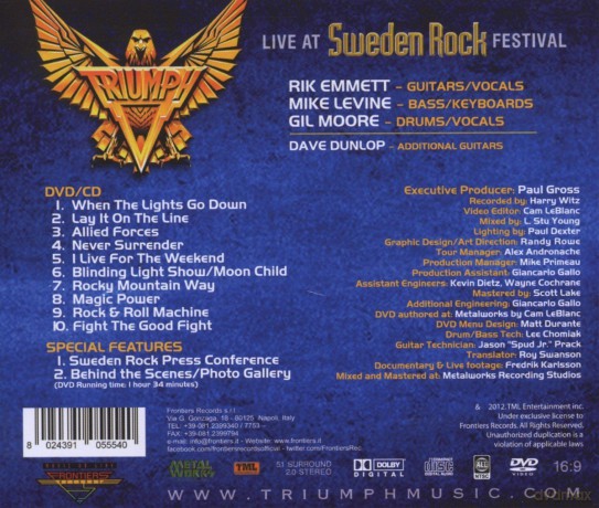 Triumph: Live At Sweden Rock Festival [CD]+DVD]