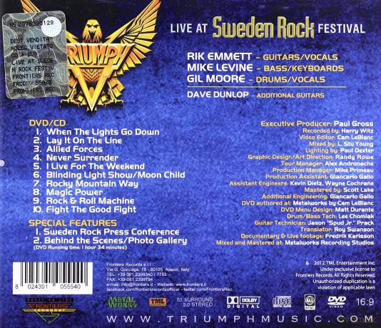 Triumph: Live At Sweden Rock Festival [CD]+DVD]