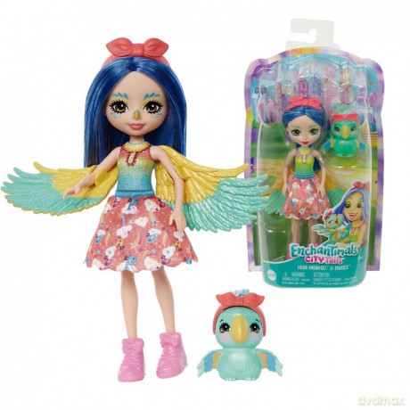 Enchantimals Prita Parakeet Lalka Papuga + zwierzątko