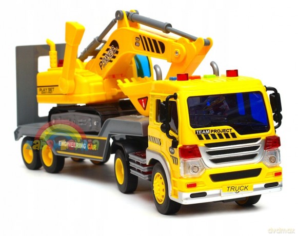 Pojazdy Builder Ciężarówka z koparką w pudełku