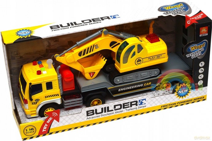 Pojazdy Builder Ciężarówka z koparką w pudełku