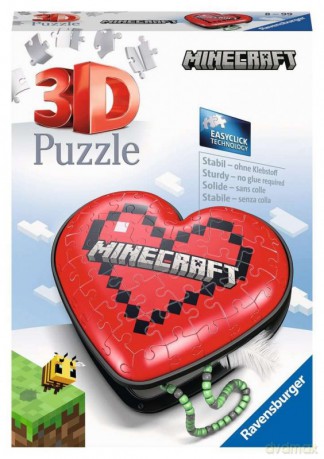 RAVENSBURGER 3D 54 elementy Minecraft Serce [PUZZLE]
