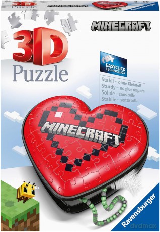 RAVENSBURGER 3D 54 elementy Minecraft Serce [PUZZLE]