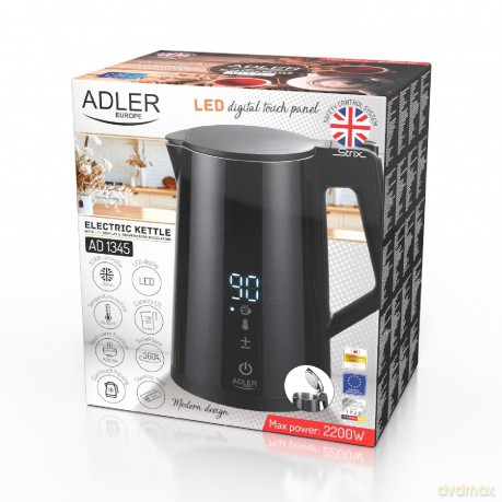 Czajnik elektryczny LED z regulacją temperatury 1,7L STRIX Adler AD 1345 black