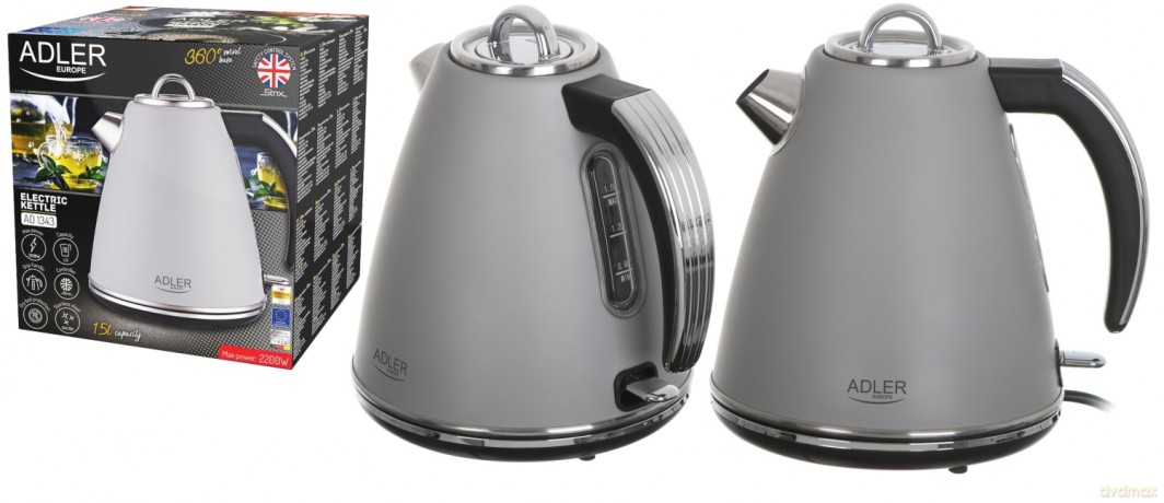 Czajnik metalowy 1,5 L STRIX Adler AD 1343 grey