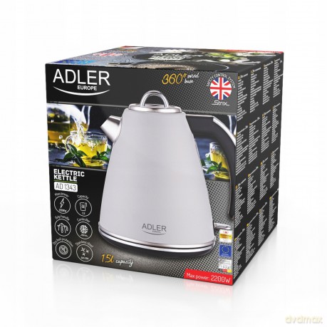 Czajnik metalowy 1,5 L STRIX Adler AD 1343 grey