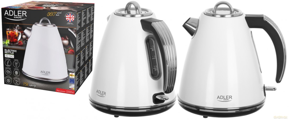 Czajnik metalowy 1,5 L STRIX Adler AD 1343 white