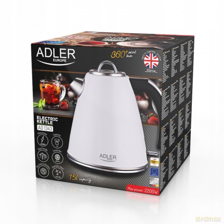 Czajnik metalowy 1,5 L STRIX Adler AD 1343 white