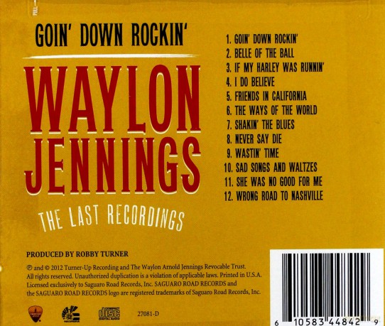 Waylon Jennings: Goin Down Rockin-The Last Rec [CD]