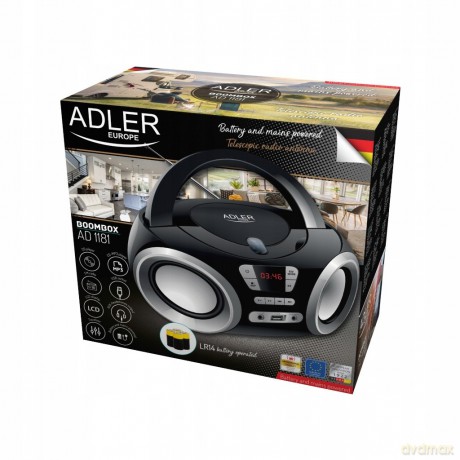 Radio, Boombox CD-MP3, USB, Adler AD 1181