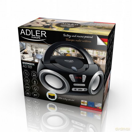 Radio, Boombox CD-MP3, USB, Adler AD 1181